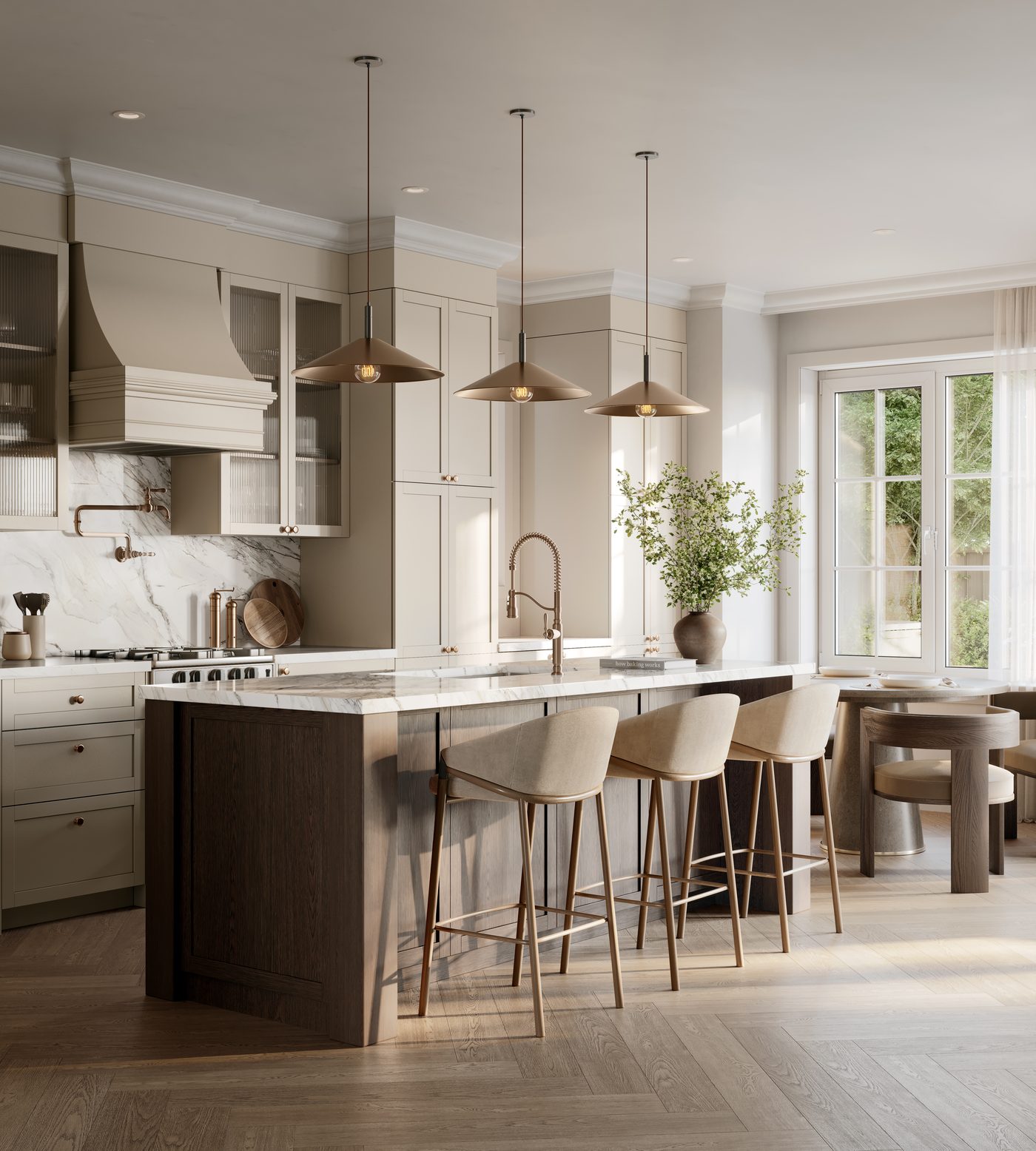 Kitchen rendering in a Five Oaks freehold townhome