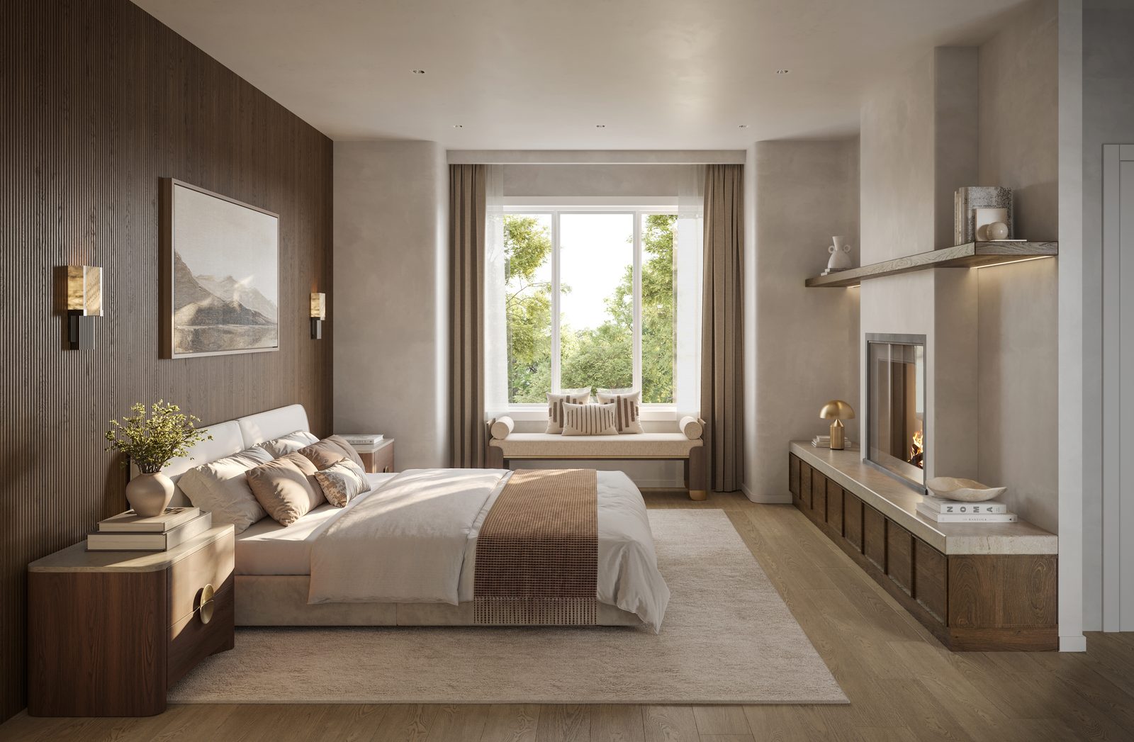 Primary bedroom in a Five Oaks freehold townhome